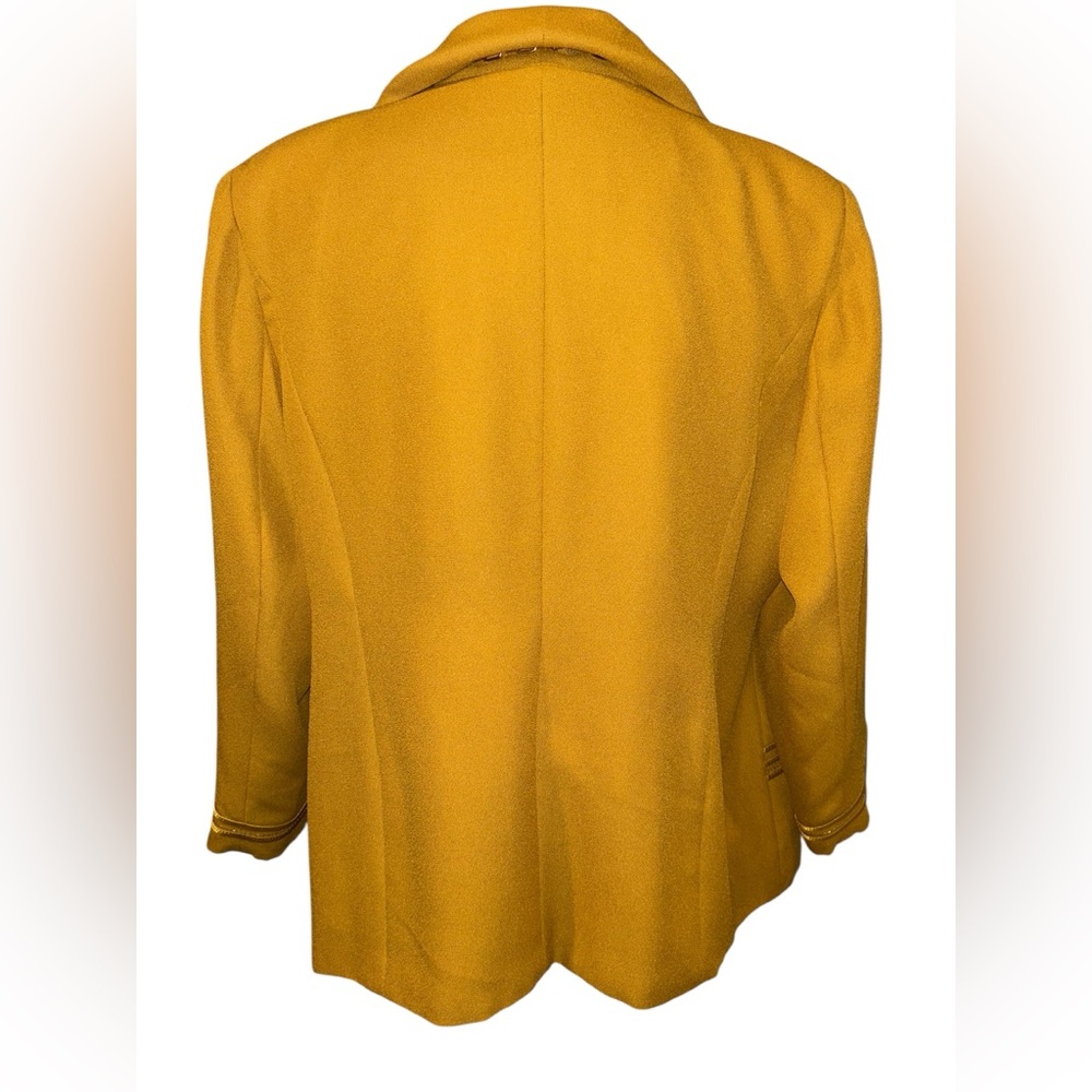 Antthony Golden Mustard Button-Front Blazer Jacket Skirt Suit Combo - Picture 2 of 10